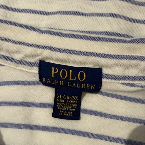 Polo Ralph Lauren Striped Polo Shirt | Boys XL (18–20) - Picture 3 of 3